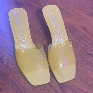 Calvin Klein Yellow Mules